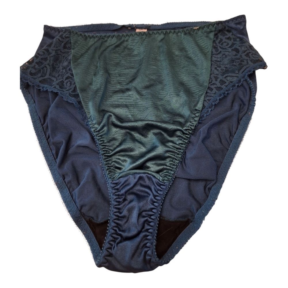 Bali Elegant Blue and Green Lace Panties Size Large